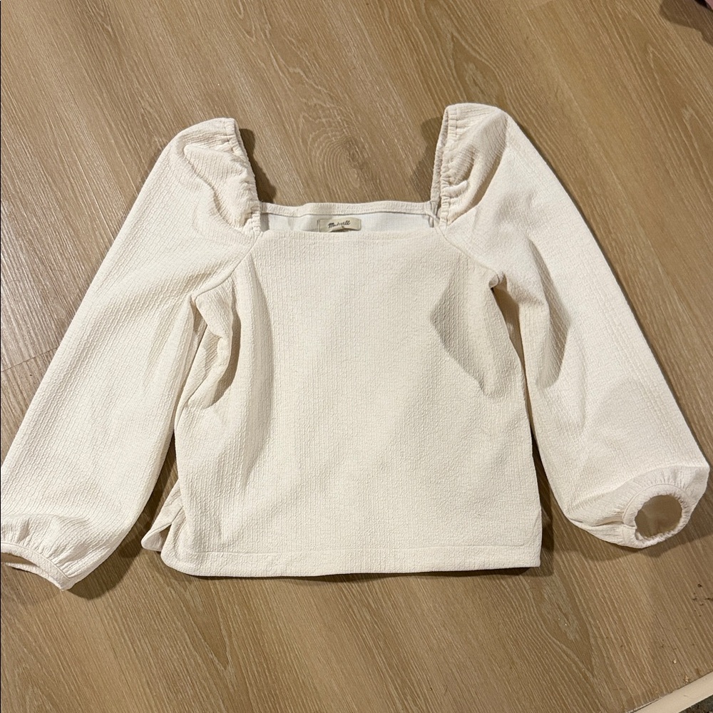 Madewell Cream Square Neck Blouse